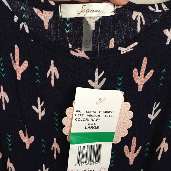 NWT! Navy Blue Cacti Print Romper - Picture 4 of 4